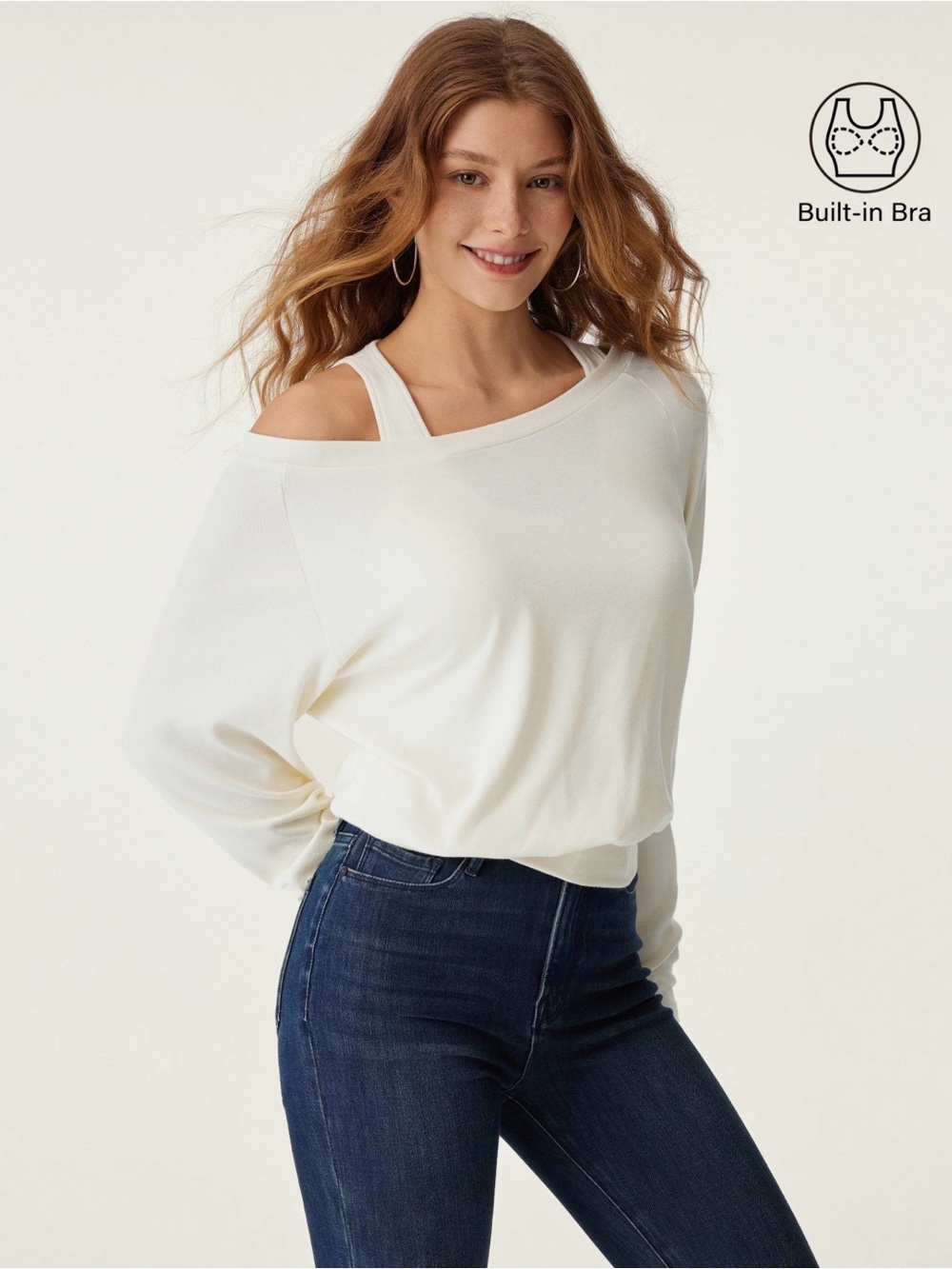 OGL Eco-Mousse LiteWarm Multi-Wear Layering Bra Top in ivory sz xxs New with tag